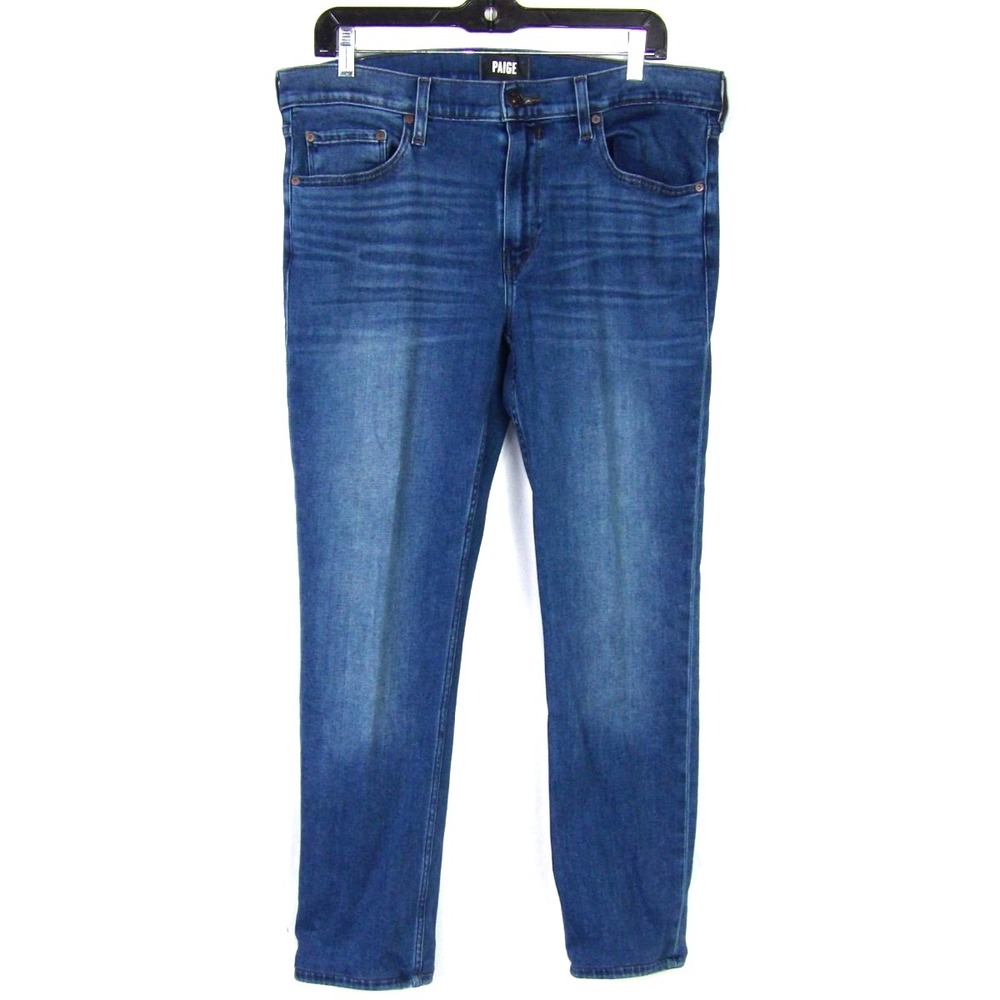 PAIGE Stretch Medium Wash LENNOX Slim Straight Leg Denim Jeans Men's 34 X 28